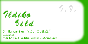 ildiko vild business card